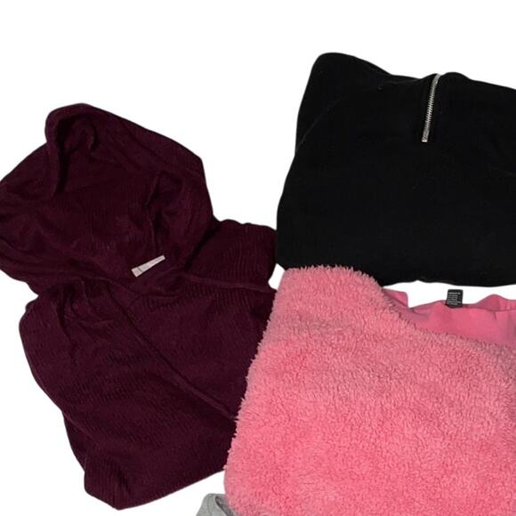 Women's Sweater Bundle Medium 6 Forever 21 DIVIDED H&M Hoodie Pink Gray Black - Picture 2 of 7